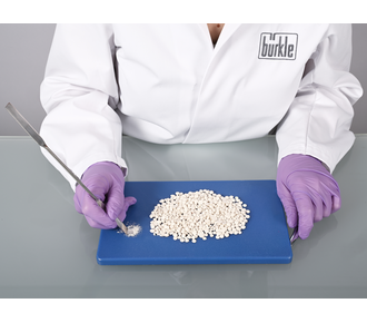 Double spatula Chattaway square/round curved, made of stainless steel