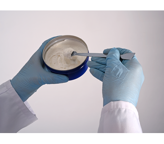 Double spatula, flat, square, stainless steel