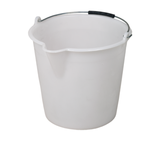 Industrial bucket with metal handle