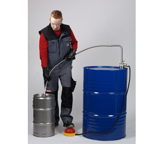 Solvent pump foot operated - discharge hose/stopcock