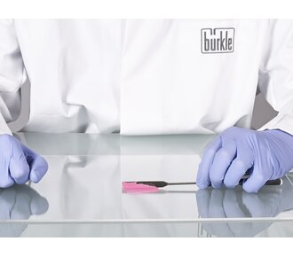 Micro double spatula, angular/rounded, made of stainless steel