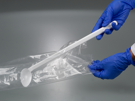Sampling spoon curved, long handle, disposable