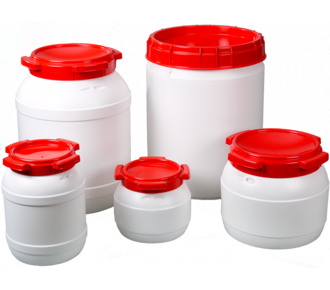 Disposal kegs, wide-mouth containers