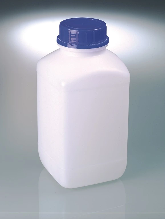 Bottles, wide neck, HDPE, round, sealable, with screw cap and sealing  eyelets